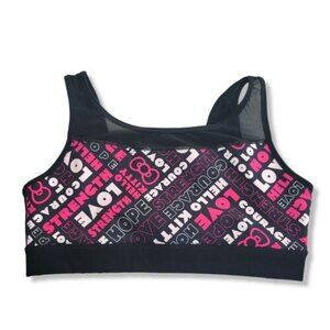 Torrid Hello Kitty Breast cancer Awareness Sports Bra S 0 with inspiring quotes